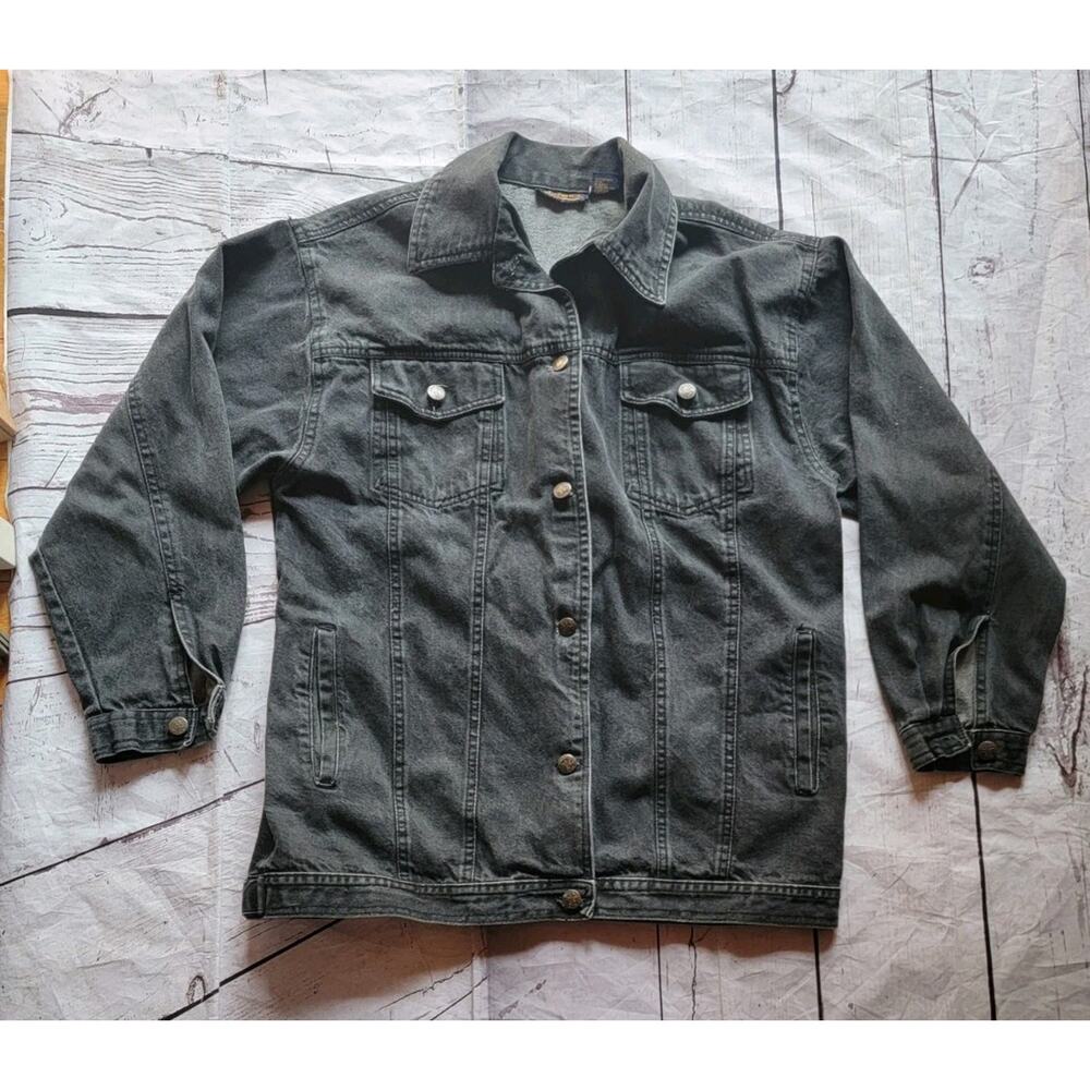 Hunters Run Mens S Black Jean Denim Jacket Vintage